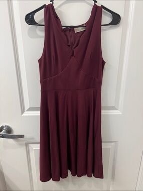 Altar'd State Sleeveless V-Neck Mini Dress in Burgundy